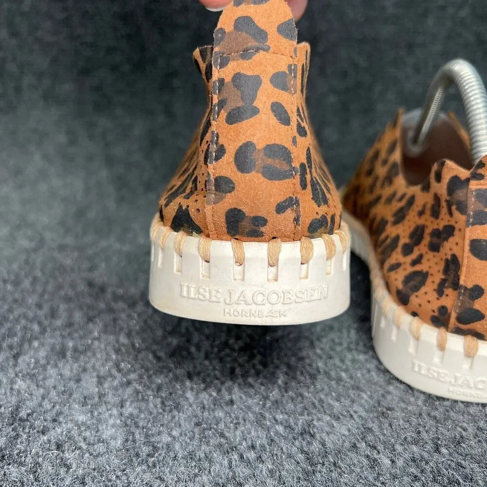 Ilse Jacobsen Shoes Womens 11 Brown Cheetah Print Slip On Comfort Casual Sneaker